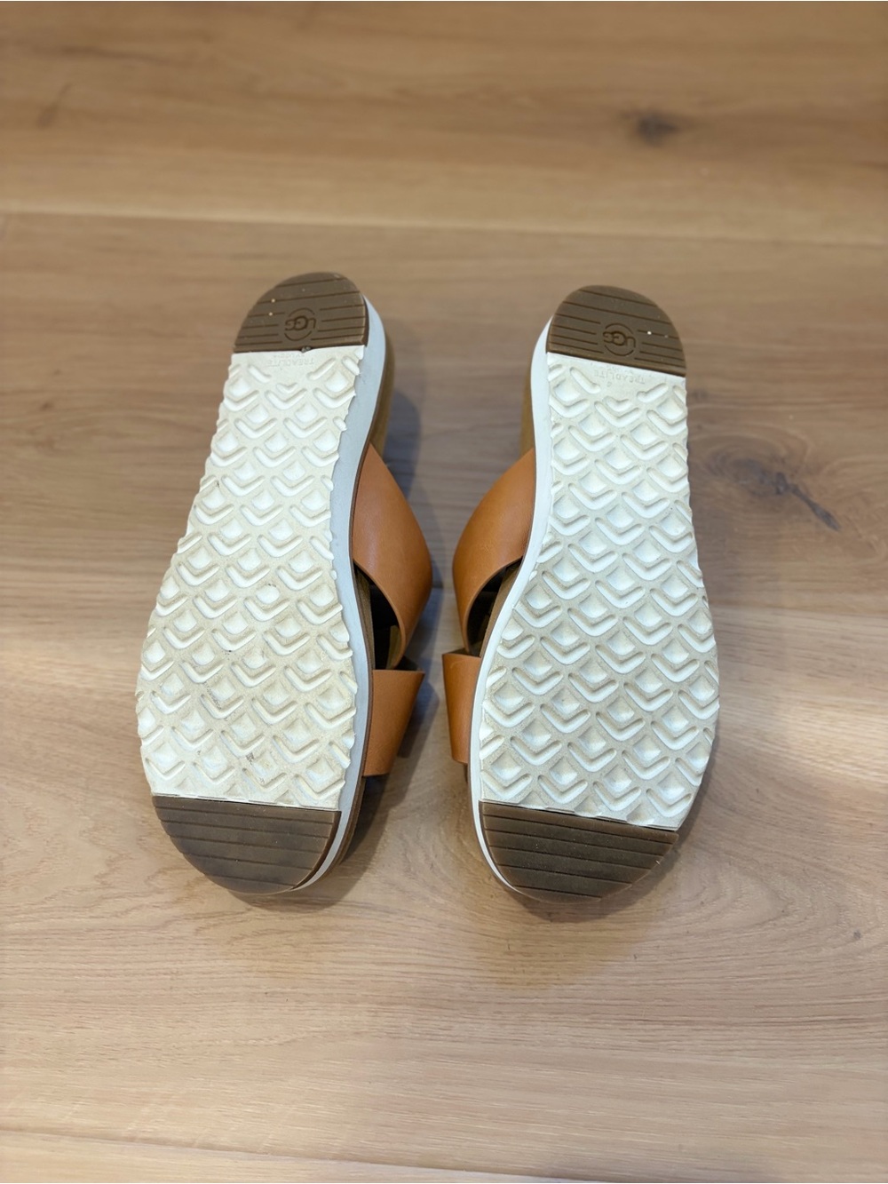UGG Women's Cognac Crisscross Slide Sandals - Picture 4 of 4